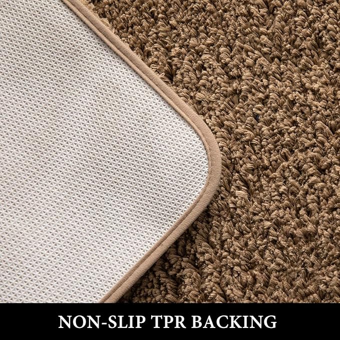 MIULEE Light Brown Bathroom Runner Rugs Soft Microfiber Bath Mat 24*70 Inch | Absorbent, Non Slip, Quick Dry, Fluffy Bath Rugs for Bathroom Floor Tub Showers, Machine Washable