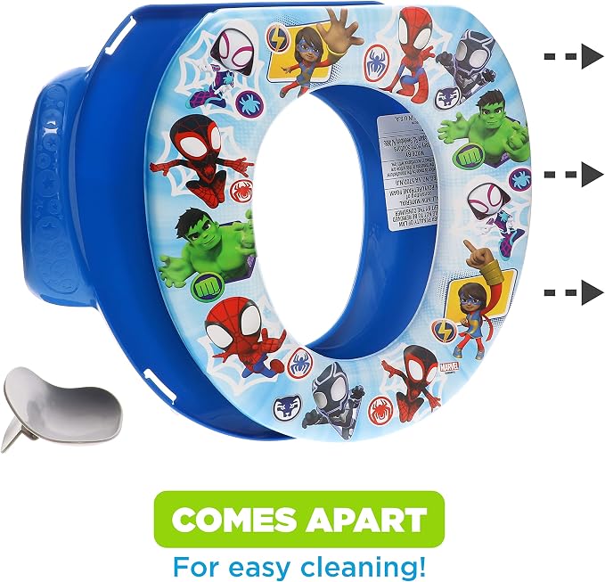 Spidey and His Amazing Friends "Team Up" Soft Potty Seat and Potty Training Seat - Soft Cushion,Baby-Potty Training,Safe,Easy to Clean,(Pack of 4)