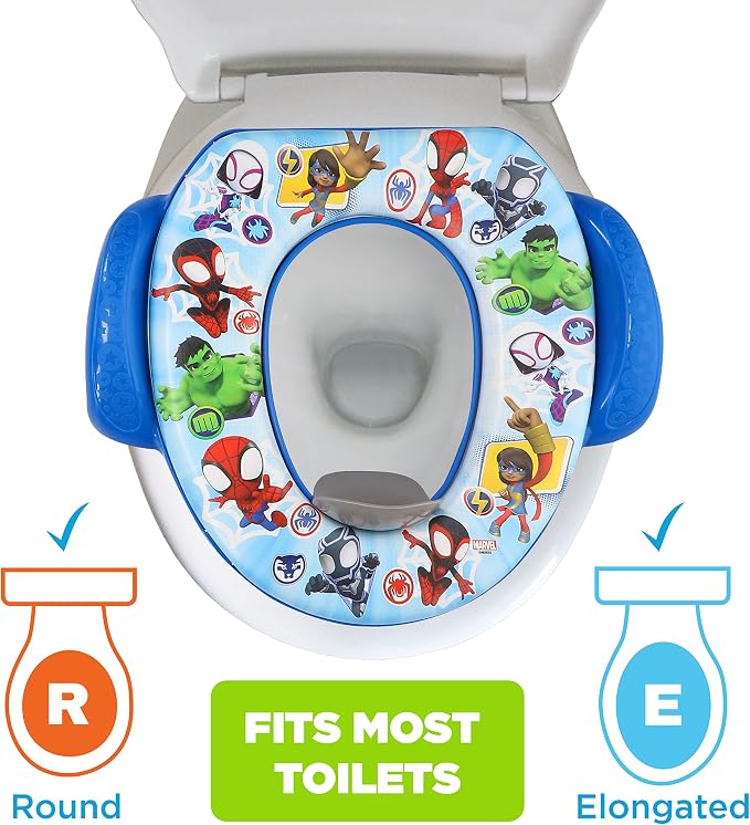 Spidey and His Amazing Friends "Team Up" Soft Potty Seat and Potty Training Seat - Soft Cushion,Baby-Potty Training,Safe,Easy to Clean,(Pack of 4)
