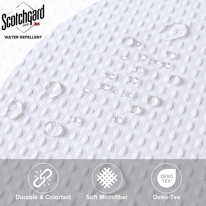 Madison Park Arbor Waffle Stall Shower Curtain, 36 x 72, White Solid | Adds Privacy, Machine Washable, Farmhouse, OEKO-TEX Certified Bathroom Curtain, 3M Scotchgard Moisture Management