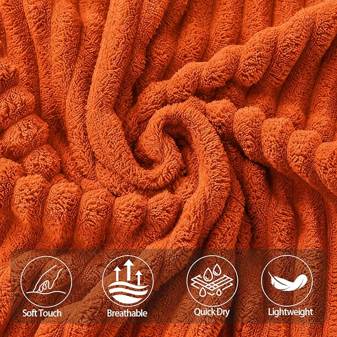 2 Piece Bath Sheets, 40"x80" Bath Towels, Burnt Orange | Extra-large size, Quick dry, Highly Absorbent, Lint Free，shower towels for bathroom gym spa，Big and Tall users
