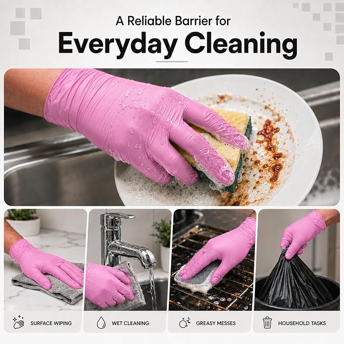 ForPro Disposable Nitrile Gloves, 4 mil, Food Safe, Latex-Free, Non-Sterile | for Salon, Exam & Cleaning Use, Multi-Purpose Gloves, Salon & Spa Essentials, Manicure & Pedicure Supplies, Home & Salon Use