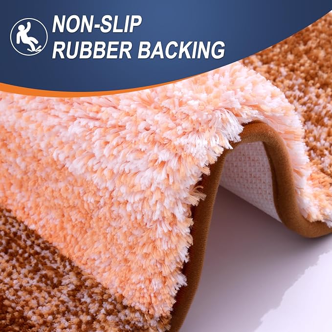 OLANLY Bathroom Rugs Mat 30x20, Extra Soft Absorbent Microfiber Bath Rugs | Orange, Non-Slip Quick-Drying Rubber Backing, Washable Plush Bath Mat for Floor, Tub and Shower, Home Decor Accessories