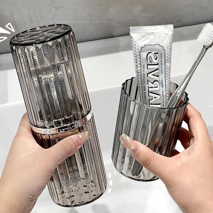 2-in-1 Toothbrush Travel Case with Rinse Cup