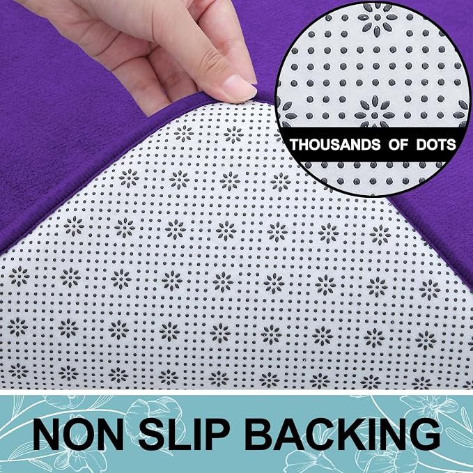 Smiry Memory Foam Bath Mat 30x20, Extra Soft and Absorbent Bathroom Rugs | Deep Purple, Quick Dry Machine Washable Non-Slip Bath Mat for Bathroom Floor, Shower and Tub