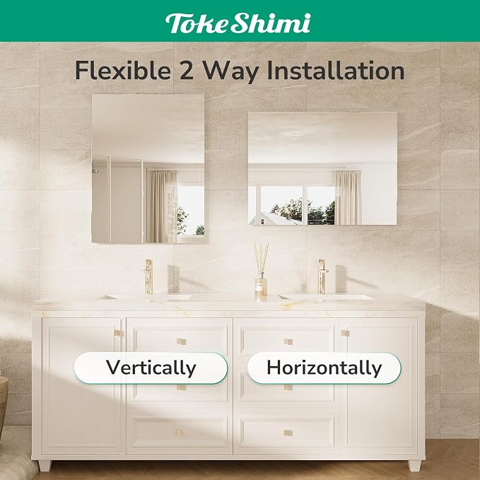 48x24 Frameless Bathroom Mirror, Vanity Bathroom Mirror for Wall Shatterproof Modern Rectangle Mirrors for Bedroom, Living Room, Entryway, Home Gym, Entryway