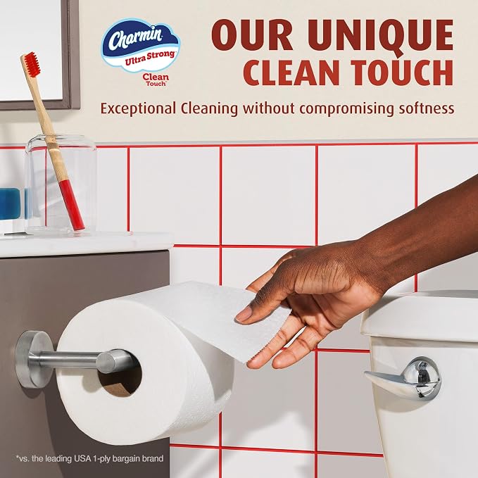 Charmin Ultra Strong Clean Touch 2-Ply Toilet Paper, 18 Family Mega Rolls = 90 Regular Rolls, White