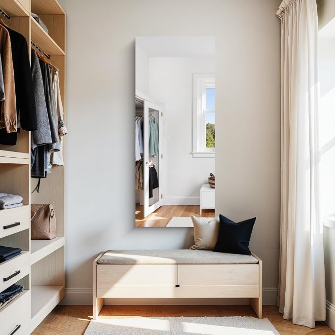 KOCUUY Frameless Mirror, 20x48 Inch Bathroom Mirrors for Over Sink, Large Rectangle Unframed Wall Mirror with Polished Edge, Upgraded 3mm Tempered Glass, Horizontally or Vertically