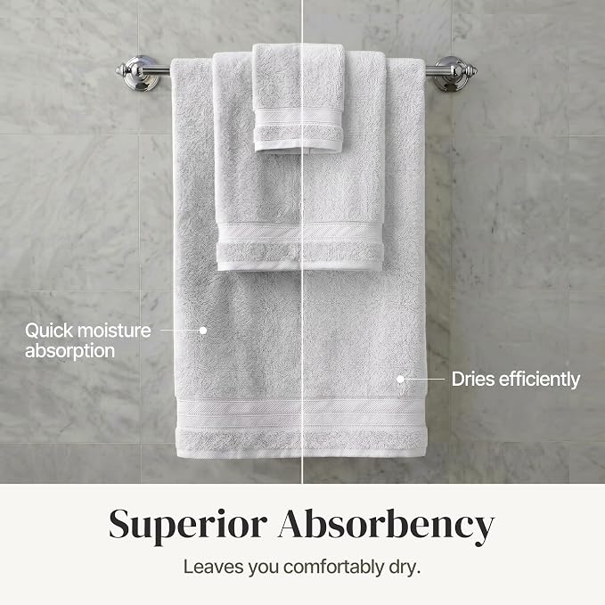 Modern Threads 4-Pack SpunLoft Bath Sheet Grey 35x66