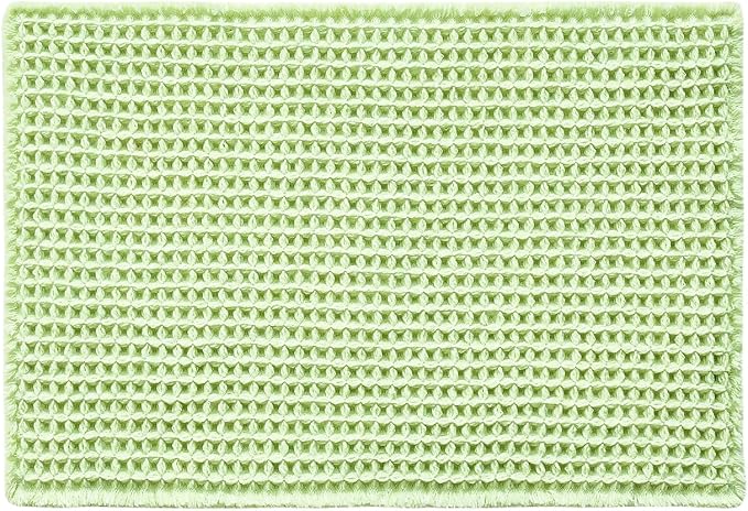 Triohero Waffle Runner Bath Mat - Long Bathroom Rugs Non Slip Washable, Ultra Soft Super Absorbent Quick Dry Boho Farmhouse Bathroom Decor, 24" x 72", Pale Green