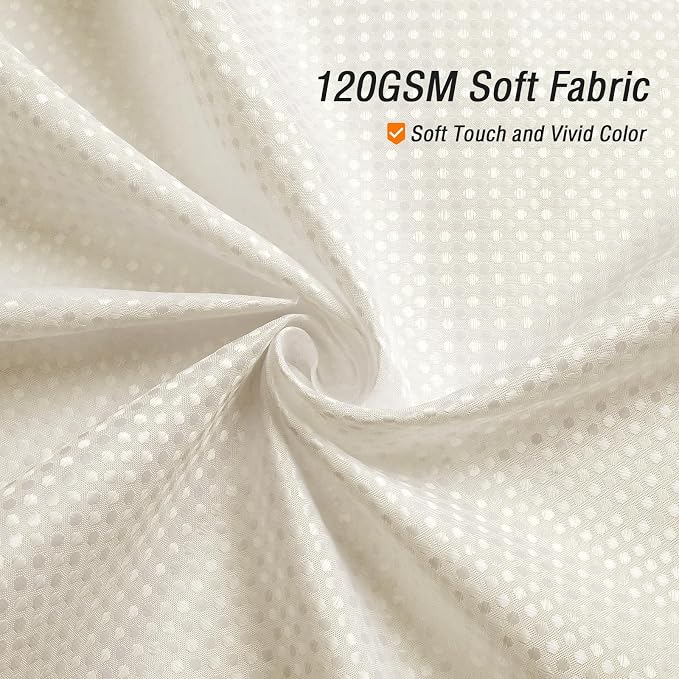 Ivory Fabric Shower Curtain, 72 X 72 | Cloth-Textured Shower Curtain for Bathroom - Soft Cloth & Hotel Spa Luxury, Water Repellent, Machine Washable