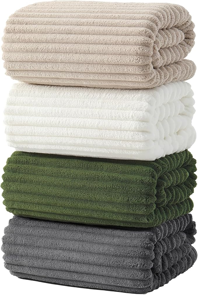 4 Piece Bath Towels, 30"x60" Microfiber Towels Set,Multicolor | Large Bathroom Towels, Soft Touch, Highly Absorbent, Quick Dry, Lint Free, Long-Lasting, Family Use, Guest Bath & Daily Use