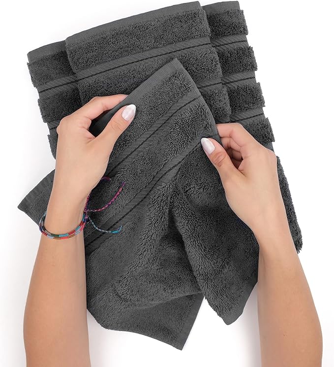 American Soft Linen 100% Cotton Luxury Turkish Towels, 6 Piece Towel Set | Soft Absorbent Quick Dry OEKO Tex Standard 100 Certificated Durable Machine Washable Premium Hotel Quality