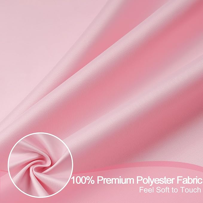 AooHome 72x96 inch Fabric Shower Liner, Extra Long Solid Color Shower Curtain with Hooks, Weighted Hem, Water Repellent, Pink