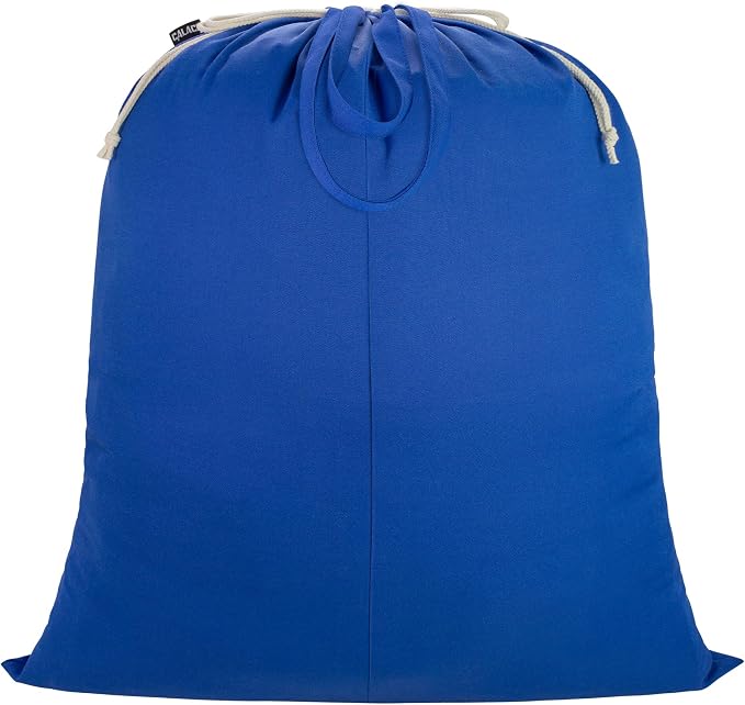 Laundry Bag with Handles & Drawstring Closure, XXL 40"Wx35"H, Blue, 1 Pack | Thick Fabric, Extra Large Heavy Duty Storage Sack, Machine washable