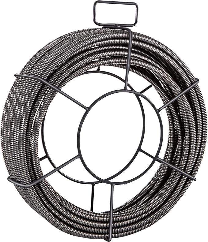 VEVOR Drain Cleaning Cable 50ft x 1/2 inch Solid Core Cable Sewer Cable, Drain Auger Cable Cleaner, Snake Clog Pipe Drain Cleaning Cable W/Four Shapes of Cutters