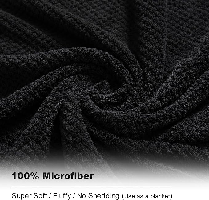 Extra Large Bath Towel Sheet Set 35x70 Inches - Oversized Bath Towels Set,Jumbo Large Microfiber - Quick Dry, Lightweight,Super Soft,Highly Absorbent Towel Set for Bathroom,Hotel,SPA,Pack of 4 (Black)