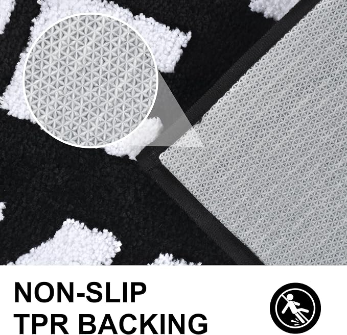 Zeeinx Get Naked Runner Black Cute Bathroom Rugs Long Get Naked Rug Funny Bathroom Decor for Apartment Black Bath mat for Tub and Shower,Machine Washable,18”x47” | Non Slip Absorbent Microfiber Machine Washable Black Cute Bathroom Rugs for Tub and Show...