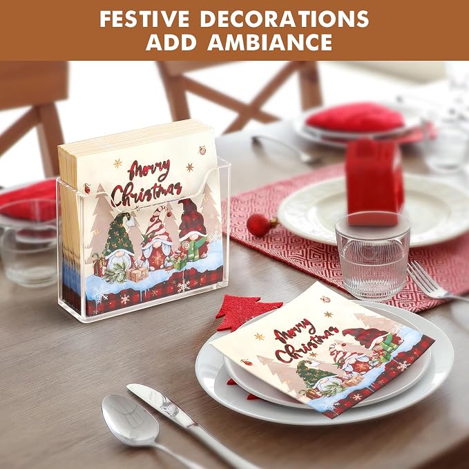 Kordory Acrylic Vertical Napkin Holder for Kitchen Table, Home, Restaurant | Clear Modern Square Paper Napkin Holders for Bar, Dinner Table Guest Napkin Holder