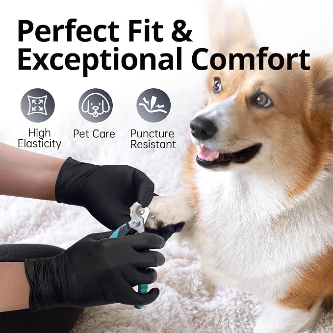 SwiftGrip Disposable Nitrile Exam Gloves, Black Nitrile Gloves Disposable Latex Free for Medical, Cooking & Esthetician