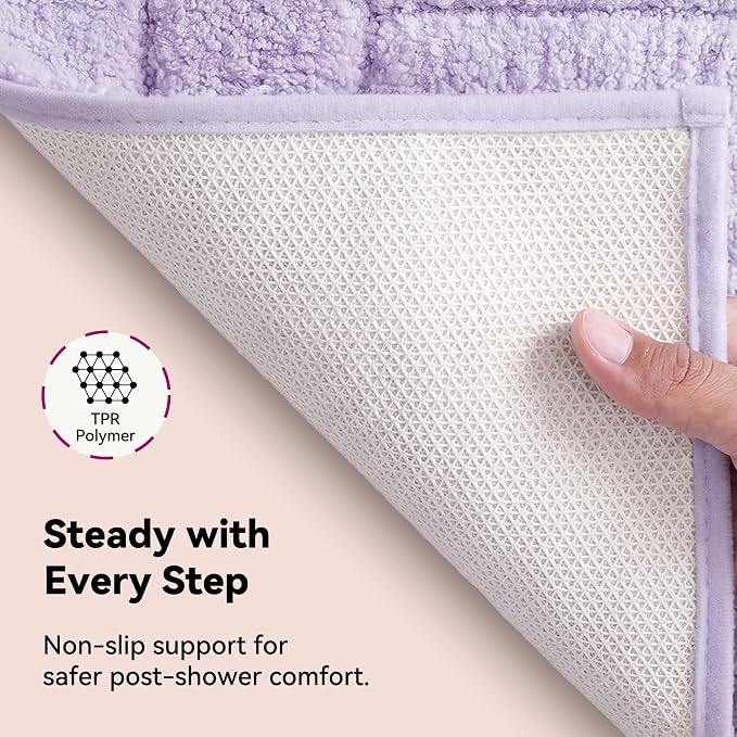GRANNY SAYS Lavender Bathroom Rug 16" x 24", Non-Slip Microfiber Bath Mat | Ultra-soft, with durable TPR backing for reliable grip, fast water absorption, machine washable for small bathroom spaces