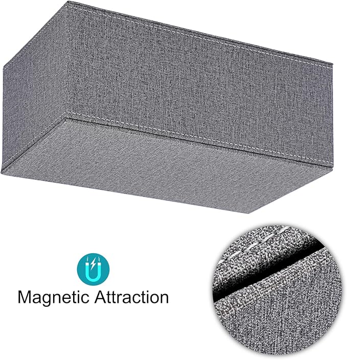 Sumnacon Tissue Box Cover Rectangle Linen Tissue Box, Stylish Tissue Box Holder with Magnetic Bottom,Decorative Tissue Cover for Bathroom Living Room Toilet Table Desk Office Car, Grey | Elegant Tissue Box Cover Rectangular,Decorative Tissue Covers for...