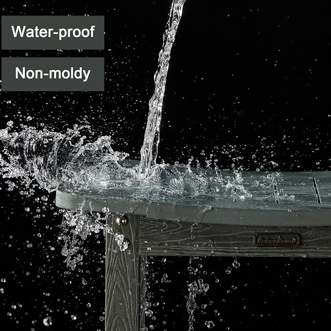 HDPS Shower Bench for Inside Shower, Gray Waterproof Shower Stool for Shaving Legs, Poly Lumber Shower Chair Seat with Handles & Shower Head Holder, Bathroom Shower Foot Rest Stool with Storage Shelf