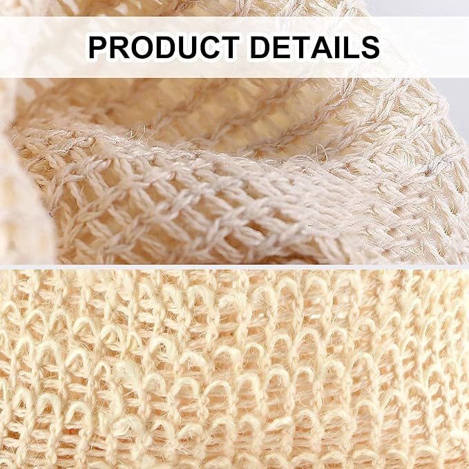 Soap Bag, Natural Sisal Soap Saver Bag Pouch Mesh Net Waste Plastic-Free Exfoliating Foaming and Drying Soap Holder for Shower (4 Pack)