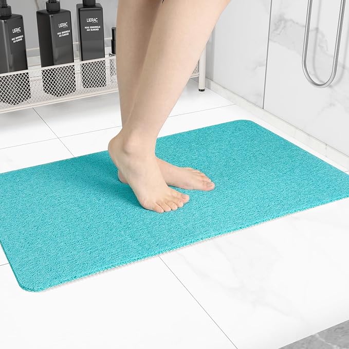 Hargiis Non-Slip Bathtub Mat, Anti Slip Shower Mat, Fast Drying Bathtub Mats, Foot Scrubber Mat, Anti Slip Mat for Tub, Floor, Bathroom, Kitchen, Home, Hotel (Turquoise Blue 40"×16")