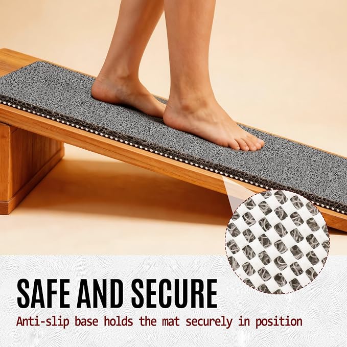 Shower Mat Bathtub Mat Non Slip, Bathmats Non Slip, Quick Drying Foot Scrubber Loofah Mats for Shower, Tub, Bathroom, Home, 47x16inch, Dark Grey