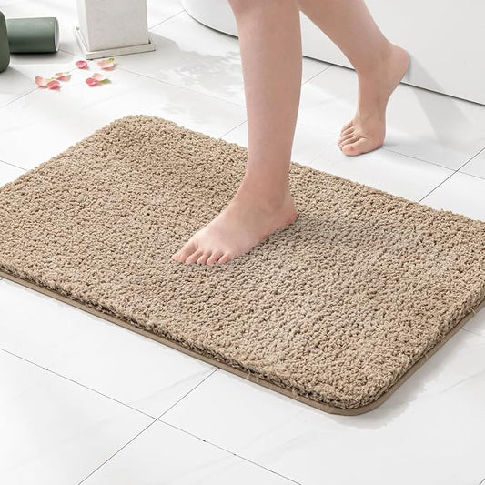 MIULEE Tan Bathroom Runner Rugs Soft Microfiber Bath Mat 24x44 Inch | Absorbent, Non Slip, Quick Dry, Fluffy Bath Rugs for Bathroom Floor Tub Showers, Machine Washable