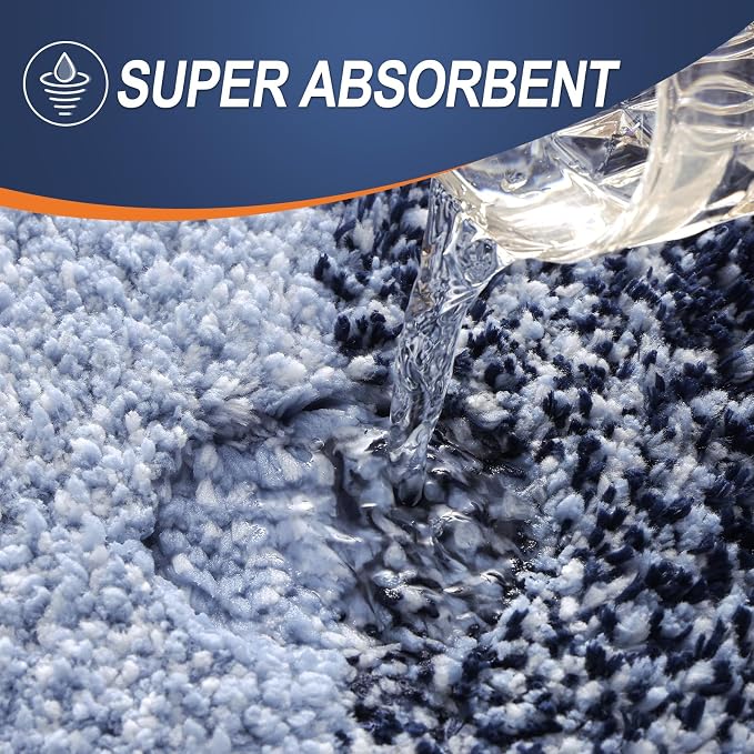 OLANLY Large Bathroom Rugs 50x30, Extra Soft Absorbent Microfiber Bath Rugs | Navy Blue, Non-Slip Quick-Drying Rubber Backing, Washable Plush Bath Mat for Floor, Tub and Shower, Home Decor Accessories