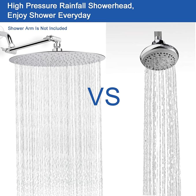 NearMoon Rain Shower Head, Ultra-Thin Design-Pressure Boosting, Awesome Some Experience, High Flow Stainless Steel Rainfall Head (16 Inch, Chrome Finish)