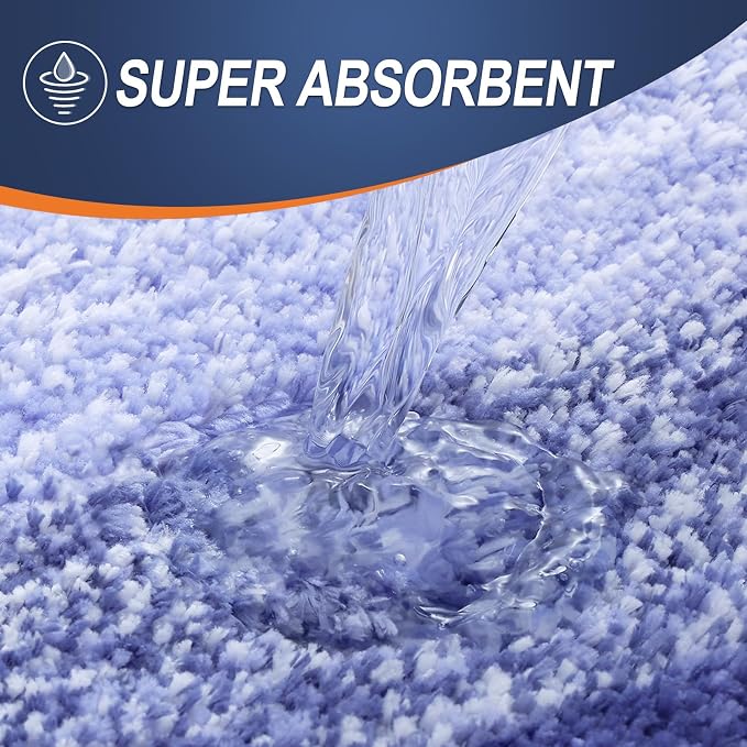 OLANLY Bathroom Runner Rug 44x24, Extra Soft Absorbent Microfiber Bath Rugs | Blue-Violet, Non-Slip Quick-Drying Rubber Backing, Washable Long Bath Mat for Floor, Tub and Shower, Home Decor