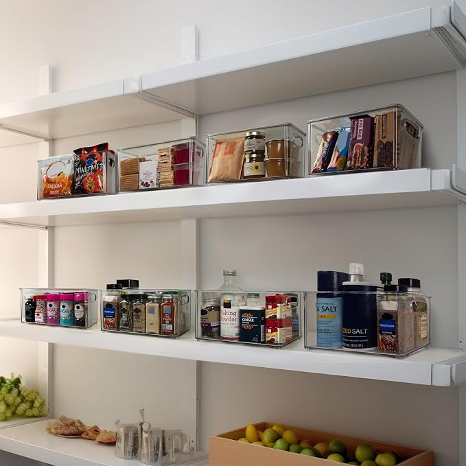 ClearSpace Pantry Storage Bins with Lids for Kitchen & Fridge, 8 Pack | Clear storage bins with lids keep pantry, fridge, and cabinets organized while protecting food and maximizing storage space