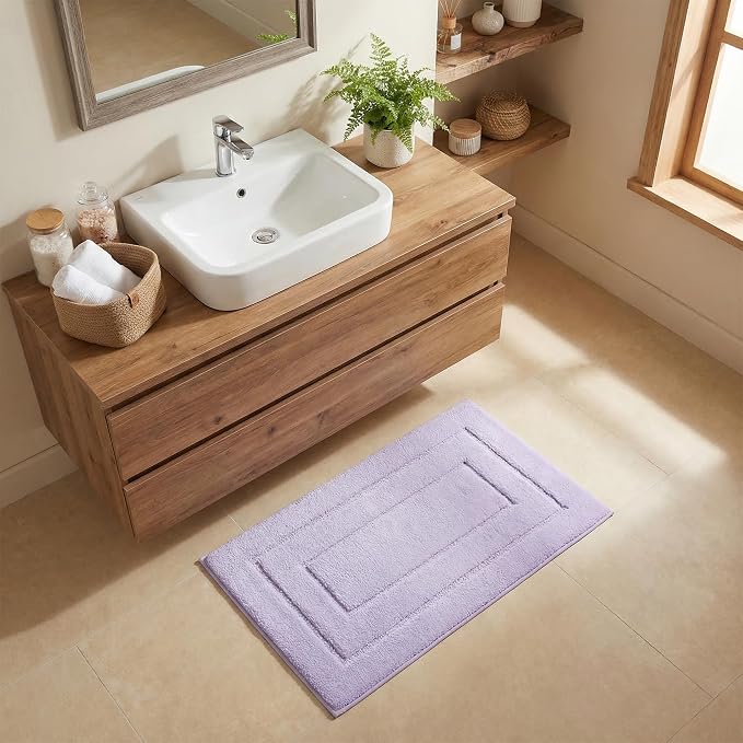 GRANNY SAYS Lavender Bathroom Rug 24" x 36", Non-Slip Microfiber Bath Mat | Ultra-soft, durable TPR backing for reliable grip, fast water absorption, machine washable for Vanity, Shower, Tub