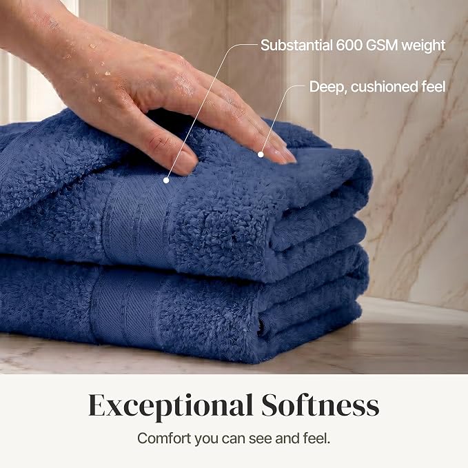 Modern Threads 4-Pack SpunLoft Bath Sheet Navy 35x66