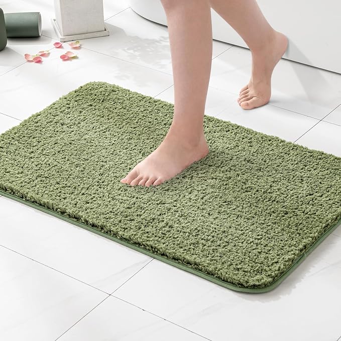 MIULEE Sage Bathroom Rugs Soft Microfiber Bath Mat 20x30 Inch | Absorbent, Non Slip, Quick Dry, Fluffy Bath Rugs for Bathroom Floor Tub Showers, Machine Washable