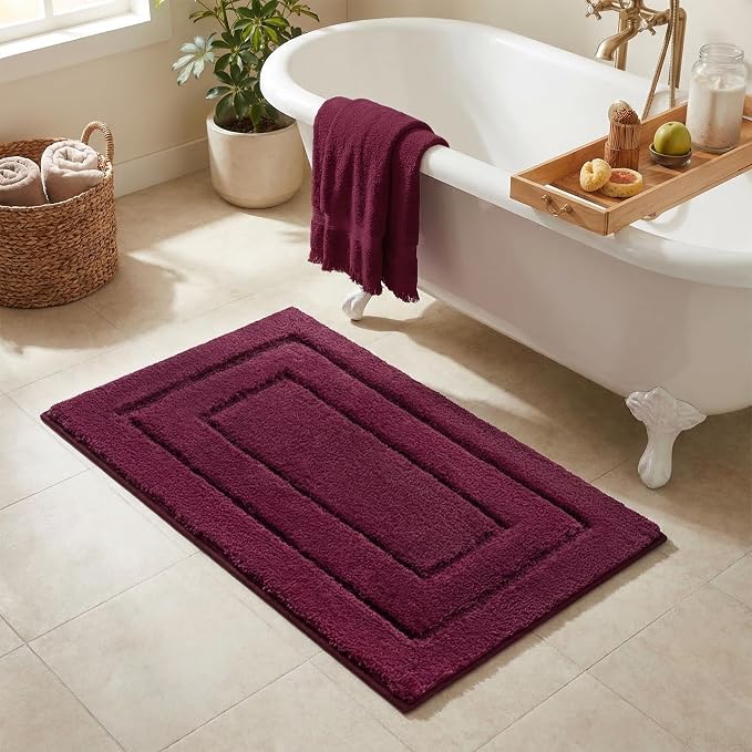 GRANNY SAYS Strawberry Red Bathroom Rug 24" x 36", Non-Slip Bath Mat | Ultra-soft, durable TPR backing for reliable grip, fast water absorption, machine washable for Vanity, Shower, Tub