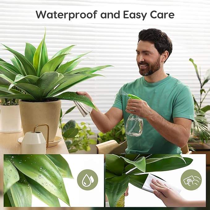 Velener 28" Artificial Plant Outdoor Agave, Large UV Resistant Fake Plants | Large, UV Resistant, Waterproof, Realistic, Patio/Garden/Yard/Balcony/Porch/Pool/Room Decor for Indoor and Outdoor