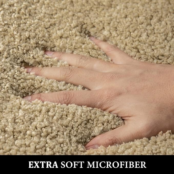 MIULEE Camel Bathroom Rugs Soft Microfiber Bath Mat 20x30 Inch | Absorbent, Non Slip, Quick Dry, Fluffy Bath Rugs for Bathroom Floor Tub Showers, Machine Washable