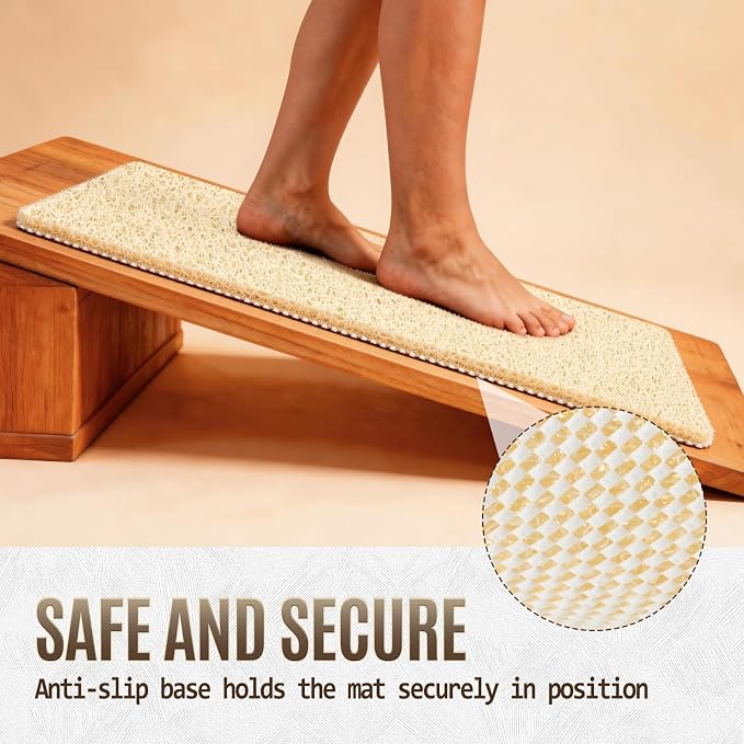 17 * 30in Shower Mat Bathtub Mat Non Slip | Bathmats Non Slip, Quick Drying Foot Scrubber Loofah Mats for Inside Shower, Tub, Bathroom, Home, Beige
