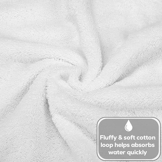 Premium Bath Towel Set (Pack of 16,27 x 54) 100% Ring-Spun Cotton Towels for Hotel, Spa, Soft and Absorbent (27 x 54, White - 16 Pcs)