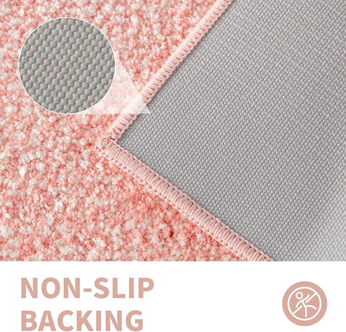 CozeCube Blossom Pink Bath Mat 47"x24" Non Slip Washable Rug | For Bathroom Non Slip, Fluffy Absorbent Microfiber Bath Mats Machine Wash, Stylish Long Aesthetic Bathroom Rugs