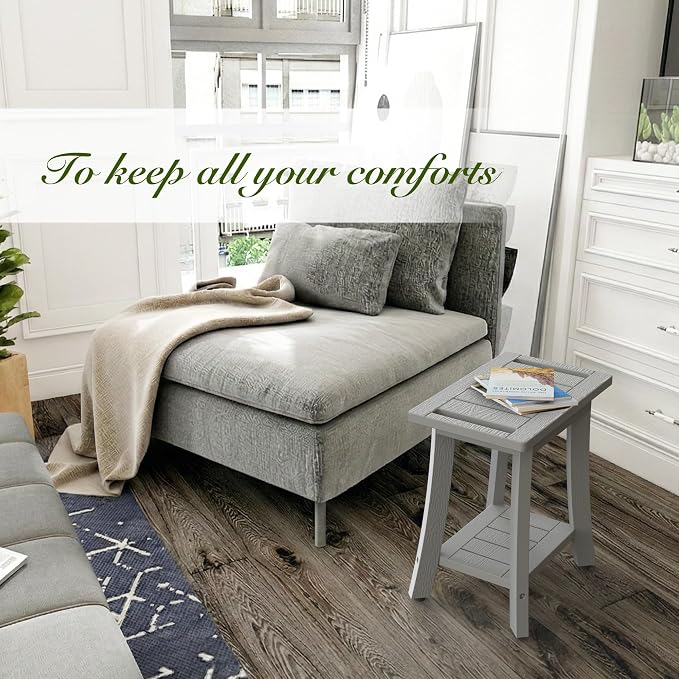 HIPS Shower Bench Inside Shower Stool with Storage Shelf, Waterproof Spa Bath Chair for Bathroom, Seat or Organizer for Living Room, Bedroom - Great for All Ages Unisex Elderly (Small, Grey)
