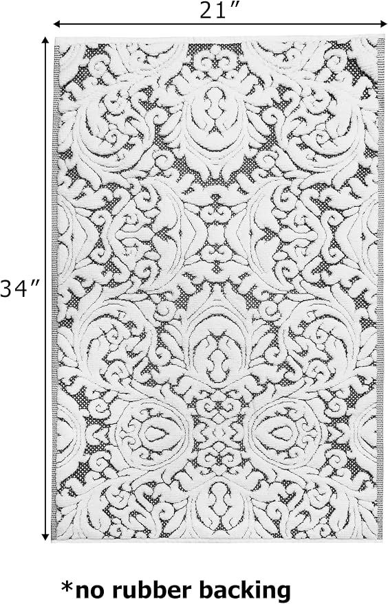 COTTON CRAFT Bath Tub Mat - 1 Pack Sculpted Jacquard Bathroom Mat - Black | Heavyweight 1100 GSM Damask Terry Jacquard Absorbent Luxurious Step Out Floor Mat - Shower Mat -Not a Bath Rug - 21x34
