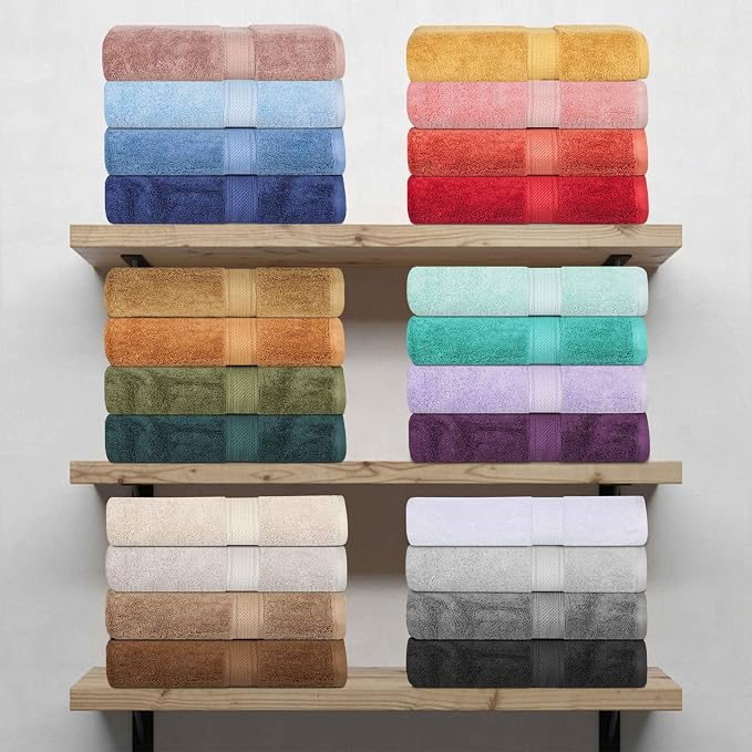 SUPERIOR Egyptian Cotton Ultra Plush & Absorbent, 3 Piece Set, Rust | Quick Dry, Soft Luxury Towel Set, Bath Essentials, Guest Bath, Spa, 1 Bath, 1 Hand, 1 Face Towels, Madeline Towels