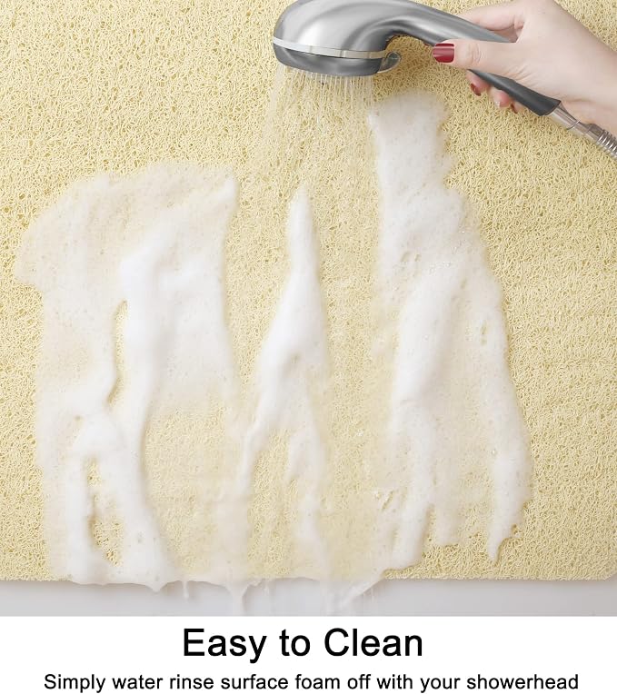 Leotruny Bath Tub Shower Mat 40 x 16 Inch Non-Slip Soft PVC Loofah | Bathtub Mats for Bathroom