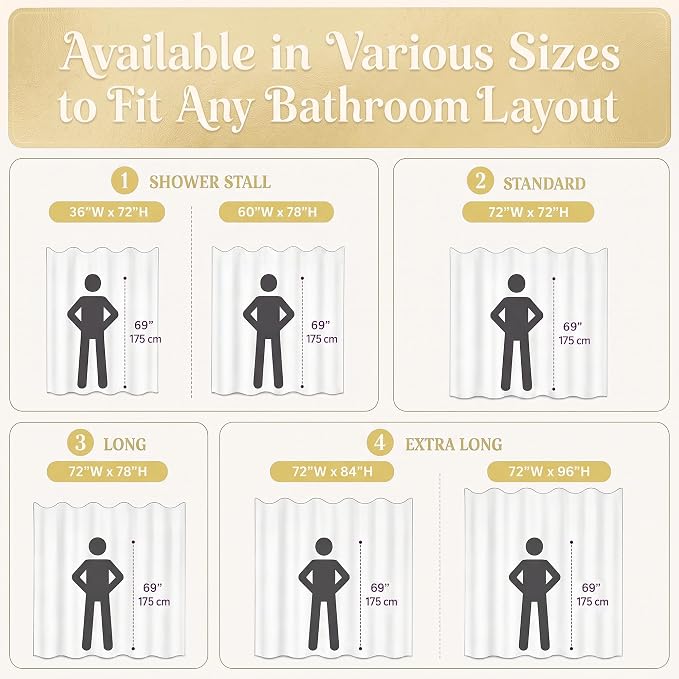 LIPA Boho Shower Curtain Rustic Ruffle Shower Curtain with Ruched & Bow Vintage Farmhouse Shower Curtains for Bathroom Bohemian Bathroom Decor(Barely Butter,72x78 Inches)