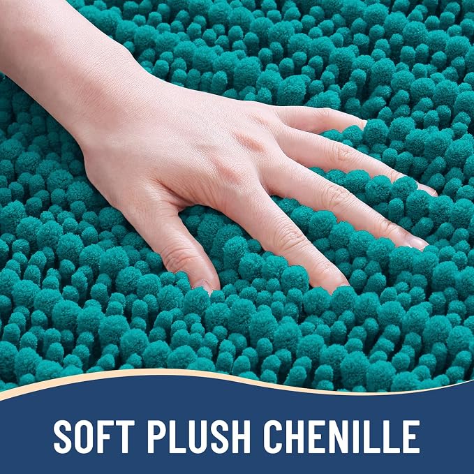 Arotive Bathroom Rugs Mat 36x24, Soft Absorbent Chenille Shaggy Bath Mat | Lake Blue, Machine Wash Dry, Bath Rugs for Bathroom Floor, Tub and Shower, Home Decor Accessories